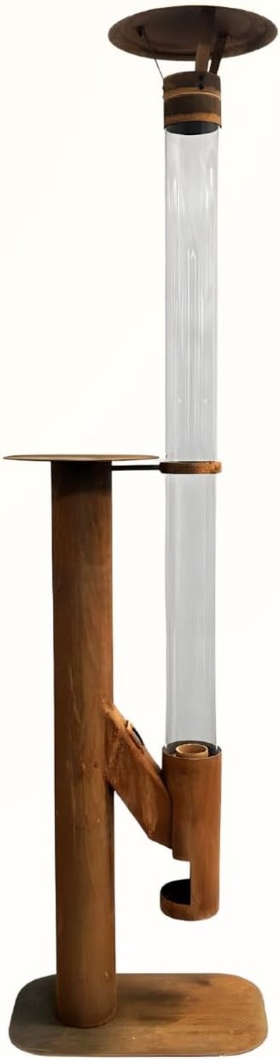 QEVA Pelletkachel - Pelletkachel Vrijstaand - Houtkachel - Corten Steel - 45cm x 30cm x 183cm