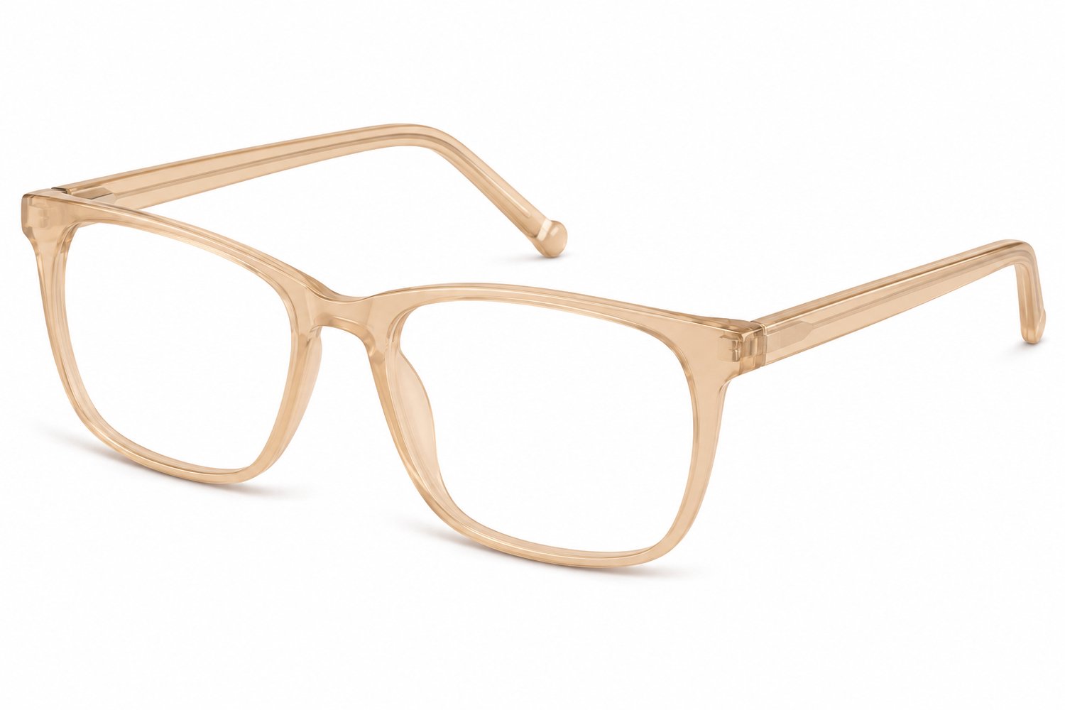 Brilmontuur - Shiny beige - transparant beige montuur voor een breed gezicht - 56-18-145 - Sunoptic CP108F - Aland optiek