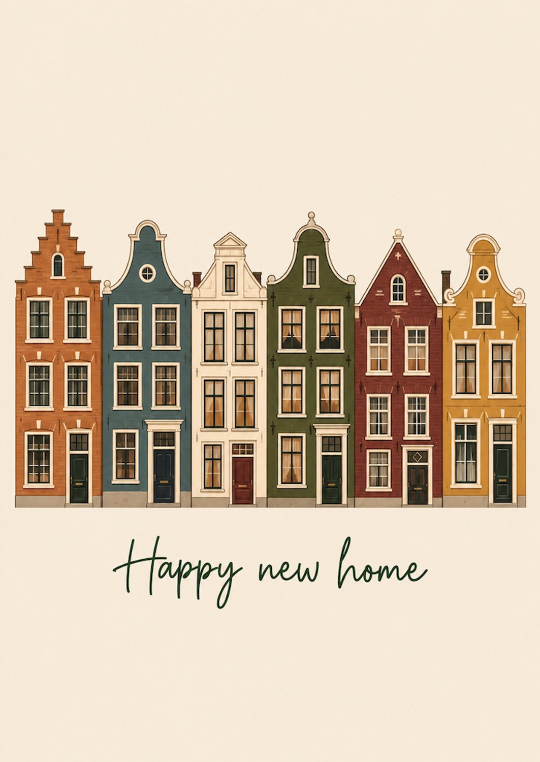 Verhuiskaart A6 – Happy New Home – Felicitatiekaart voor een nieuw huis