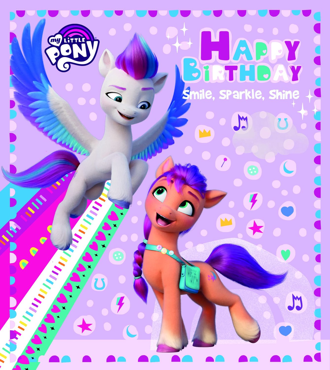 Danilo Cards Voor haar verjaardagskaart, My Little Pony verjaardagskaart, verjaardagskaart My Little Pony, Happy Birthday Card voor haar, Multi,7 X 6