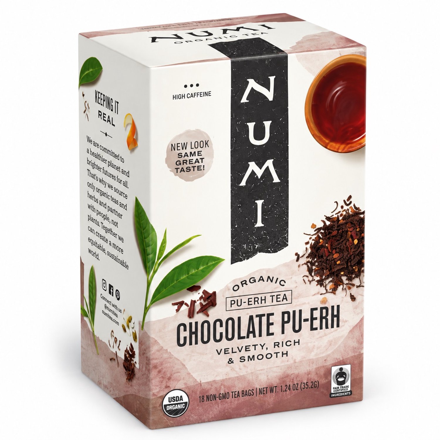 Numi Biologische Chocolate Pu-erh – Biologische Pu-erh Thee met Cacao - 6 doosjes