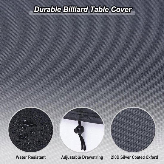 Waterdichte Tafelkleed voor 18ft Biljart - Zwart — afbeelding 3