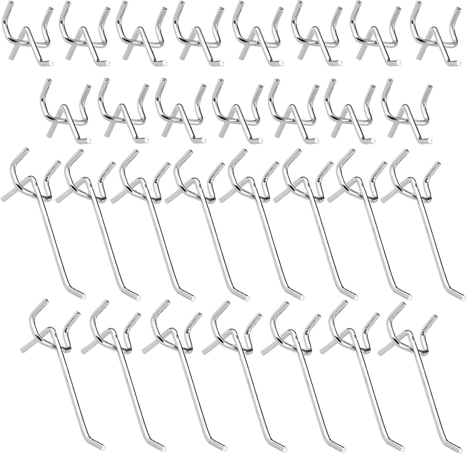 Pegboard accessoires 10cm en 5cm - metalen haakset - robuust en duurzaam - ideaal voor wanddisplay - ShopVlot