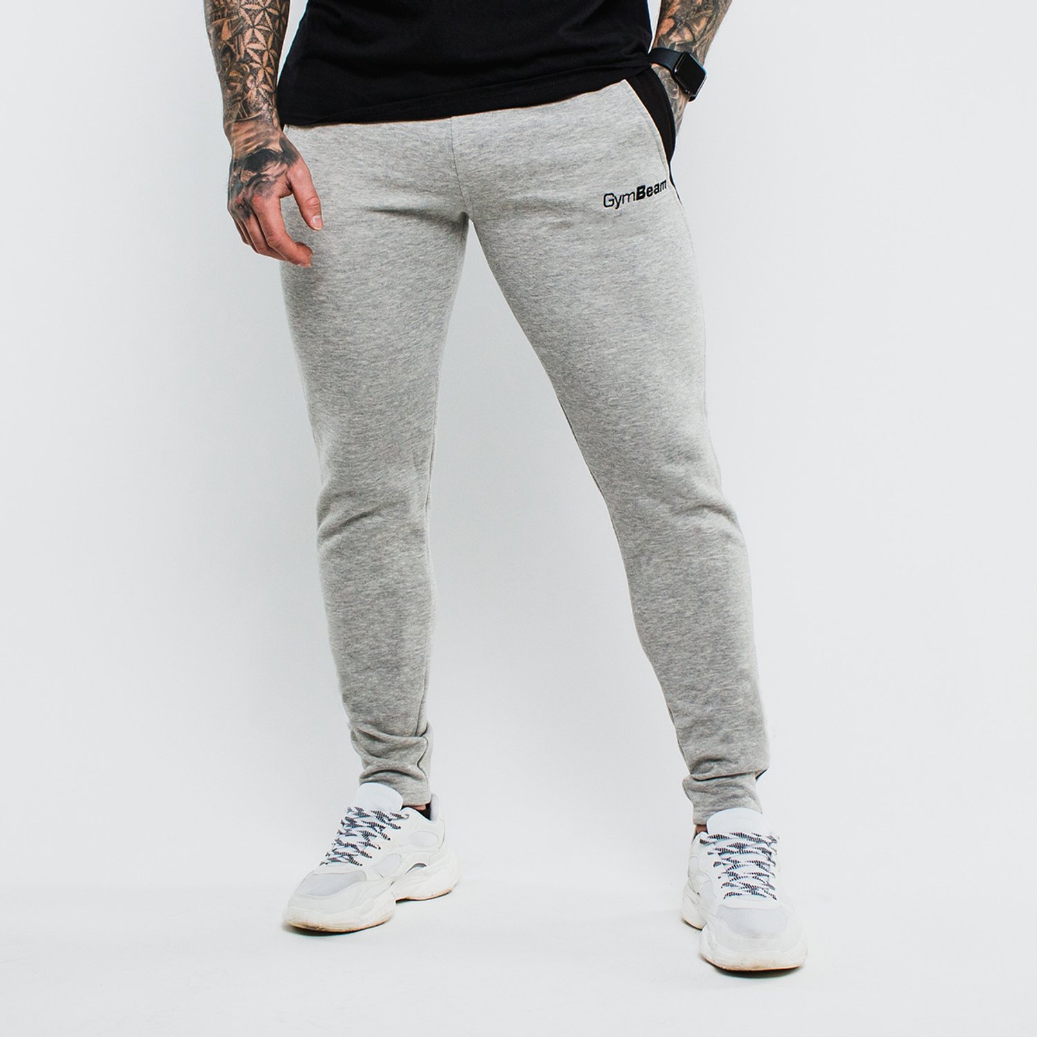 GymBeam Slimfit Sweatbroek Grijs XXL