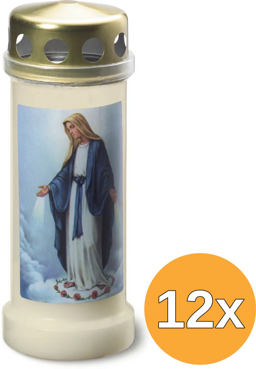 Bolsius Herdenkingslichten 12 st met deksel No 6 transparant Transparent