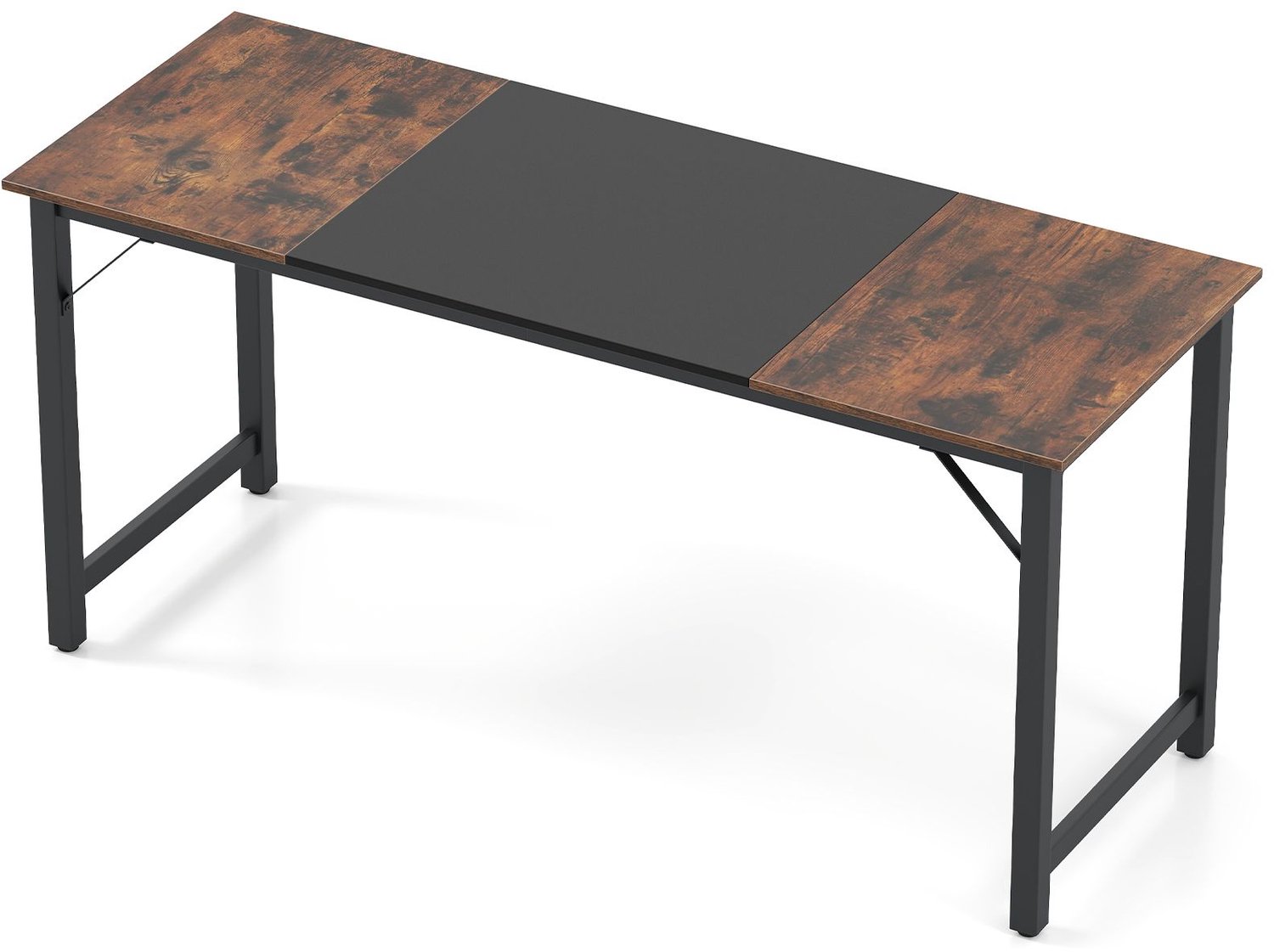 SureDeal® - Bureau - Industriële Conferentietafel - Metalen Rechthoekige Computertafel - 160x60x74 cm - Rustiek Bruin + Zwart