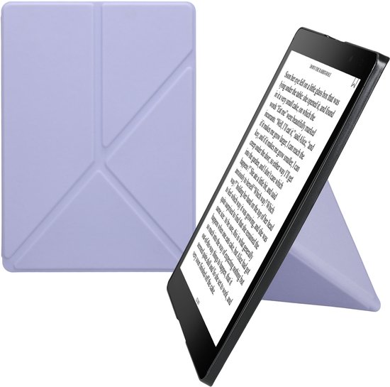 kwmobile e-reader hoesje geschikt voor Kobo Aura ONE hoes - Ereader flip case met standaard - E reader cover van kunstleer - In lavendel — afbeelding 5