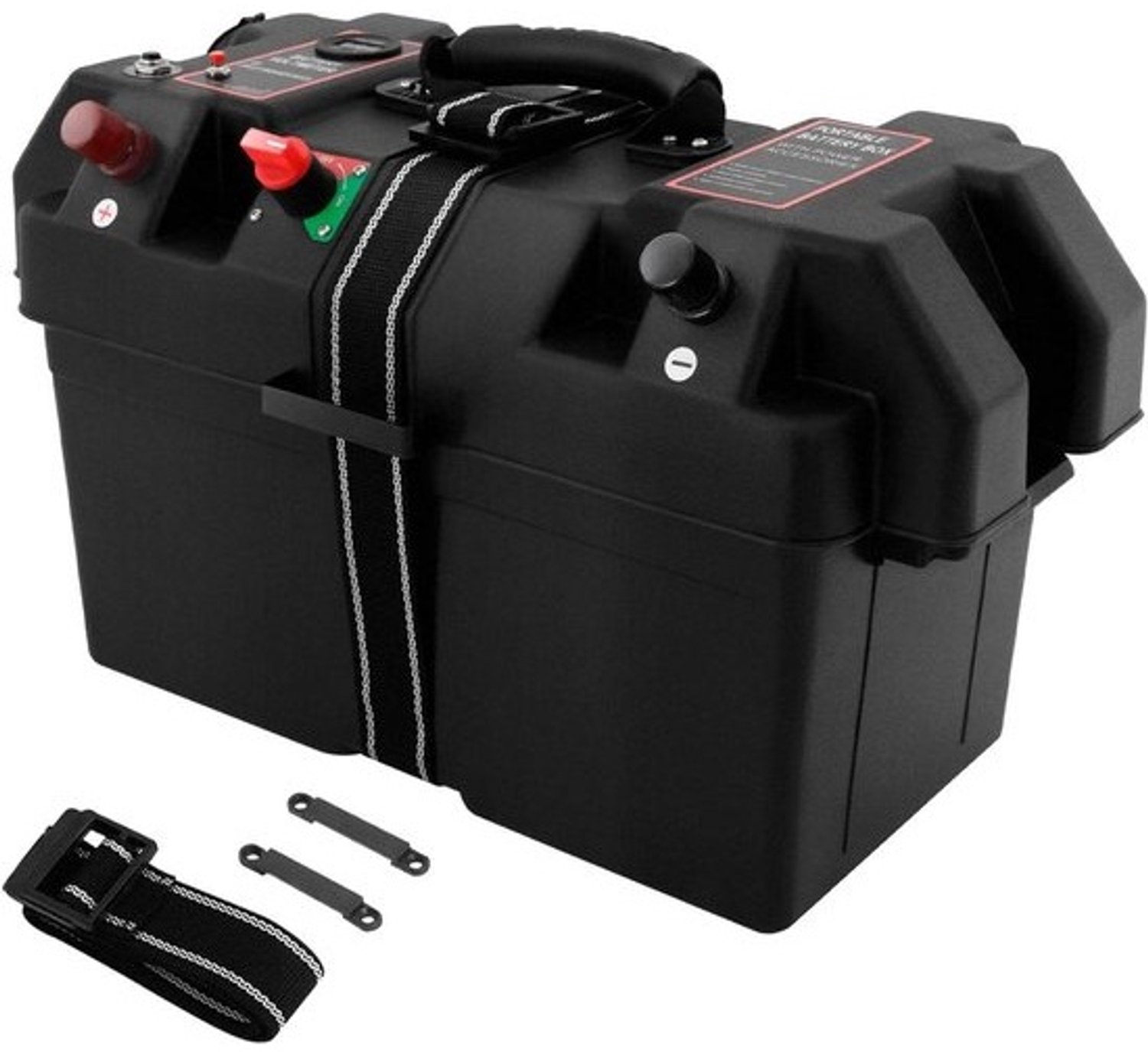 Batterijbox - Accubak Motor - Outdoor Energie - Dubbele USB Poorten - 44x24x27 cm - Zwart