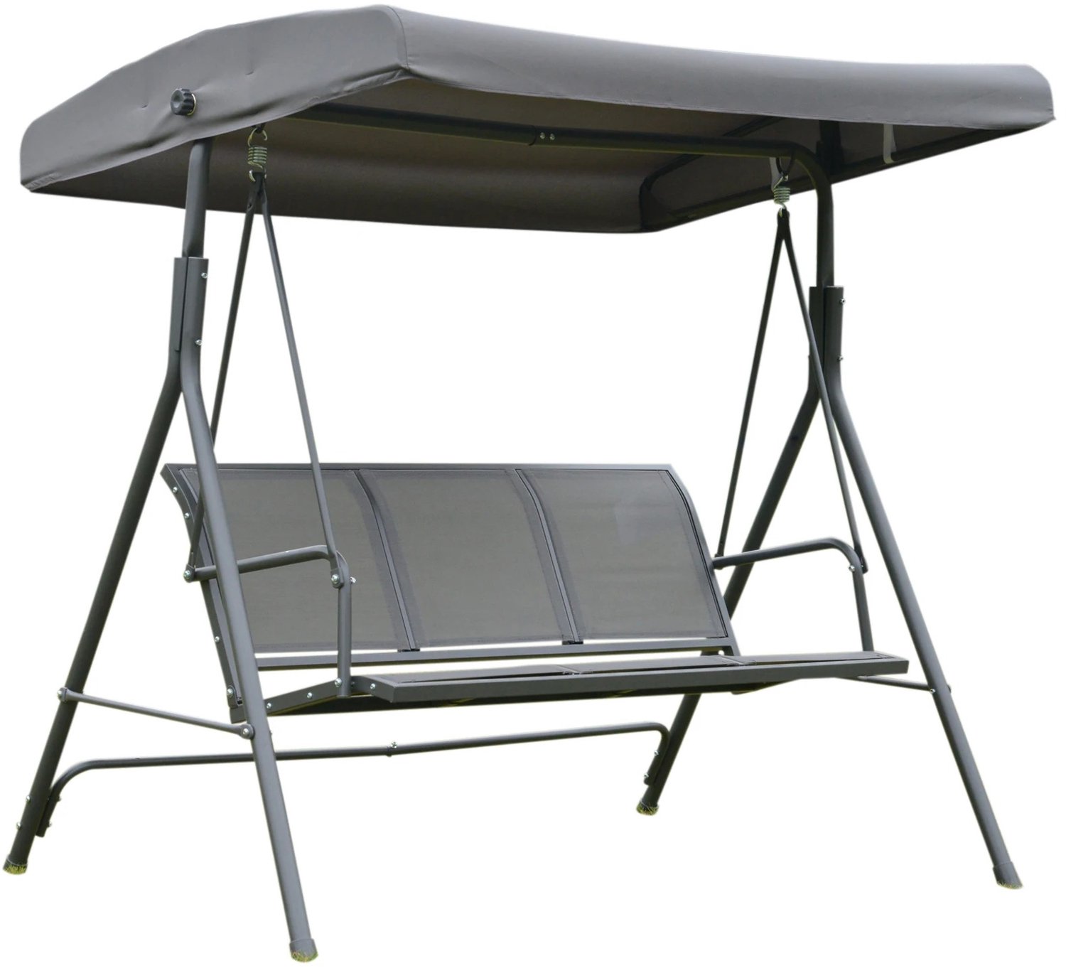 Marqs Tuinschommel - Tuinbank - Schommelbank - Grijs - 175x118x159cm - 3 Zitplaatsen - Zonnedak verstelbaar - Tot 200 kg