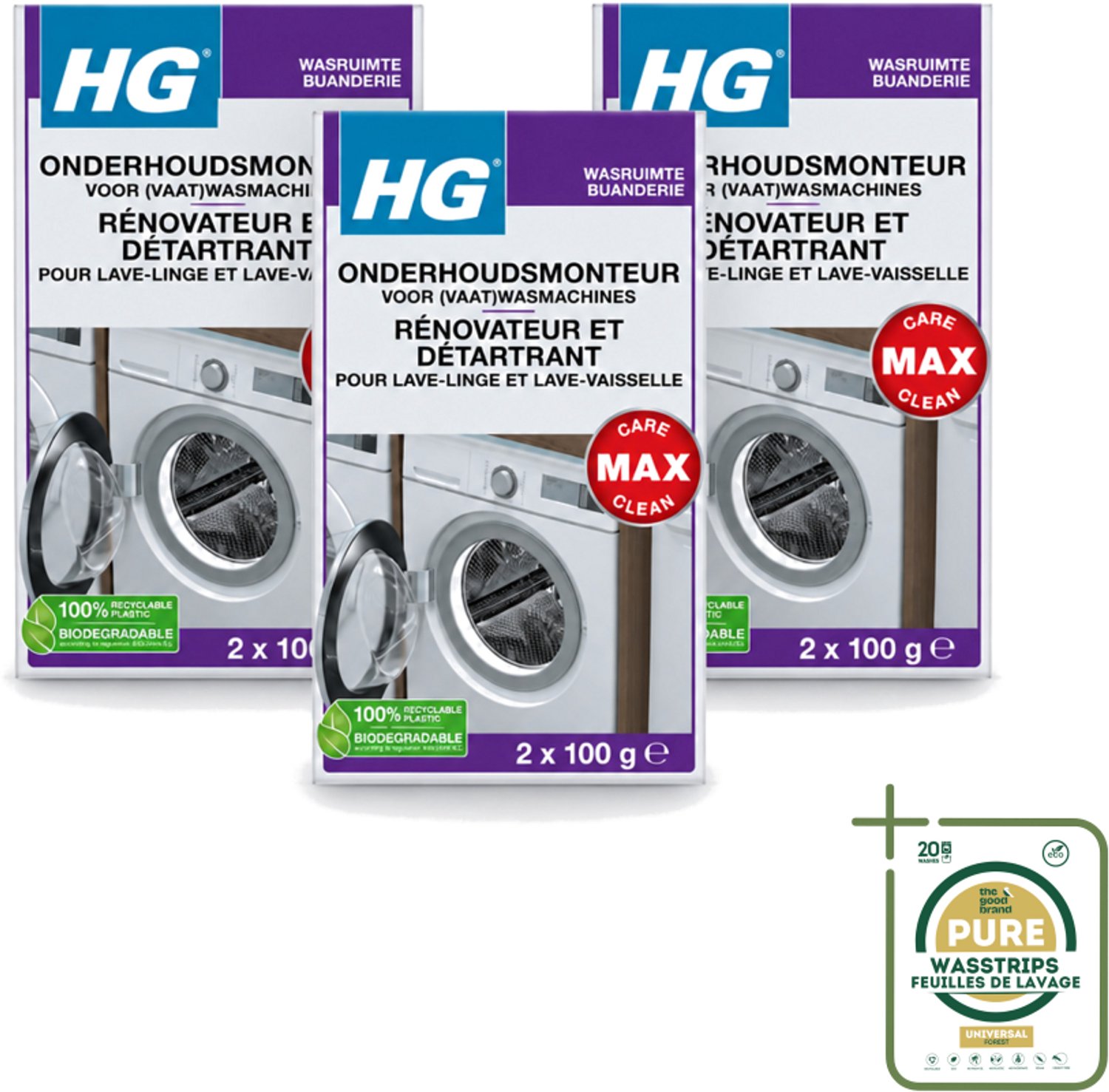 3 x HG - Onderhoudsmonteur Voor (Vaat)Wasmachines - 2 tot 4 Behandelingen - Wasmachine Onderhoud - Vaatwasser Onderhoud - Wasmachine Reinigen - Vaatwasser Reinigen - Kalk Verwijderen