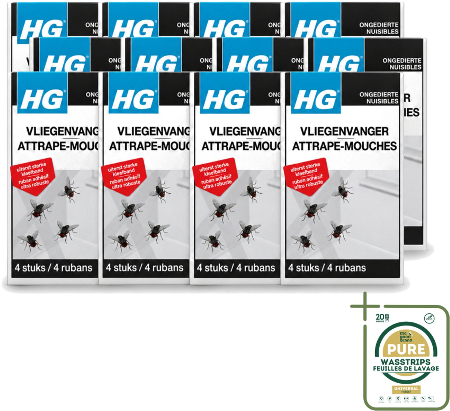 12 x HG X - Vliegenvanger - Sterke Kleefband - 4 Vliegenvangers - Vliegenvanger - Vliegen Vangen - Kleefband - Vliegbestrijding - Vliegbeheersing