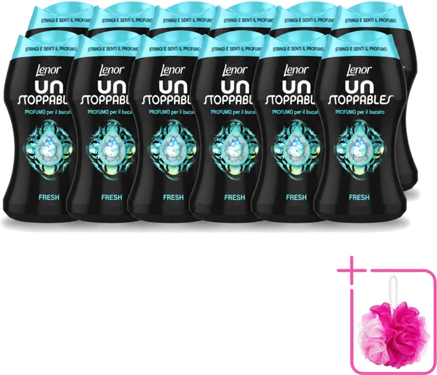 12 x Lenor Unstoppables – Geurbooster – Fresh - 10 Wasbeurten - 140 g - Bulkverpakking - Geurbooster was - Douchemop - Frisheid was