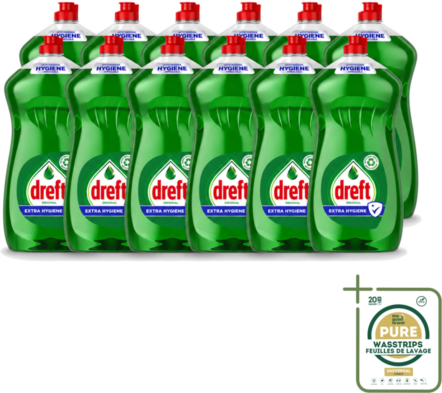 12 x Dreft Original - Vloeibaar Afwasmiddel - Extra Hygiëne - 1.2 L - Afwasmiddel Vaat - Hygiëne Vaat - Vetvrij Vaat - Vaat Reinigen - Vaat Reinigingsmiddel