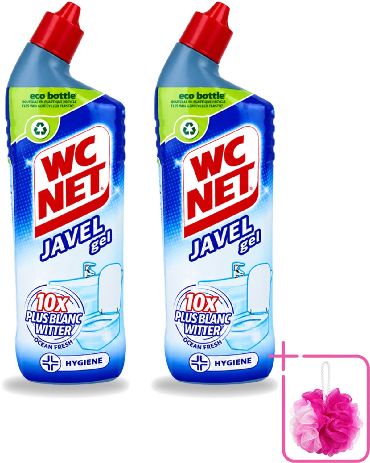 2 x WC Net - Toiletreiniger - Gel - Ocean Fresh - Gerecycled Materiaal - 750 ml - Bulkverpakking - WC net gel - Douchemop - Toilet reiniger