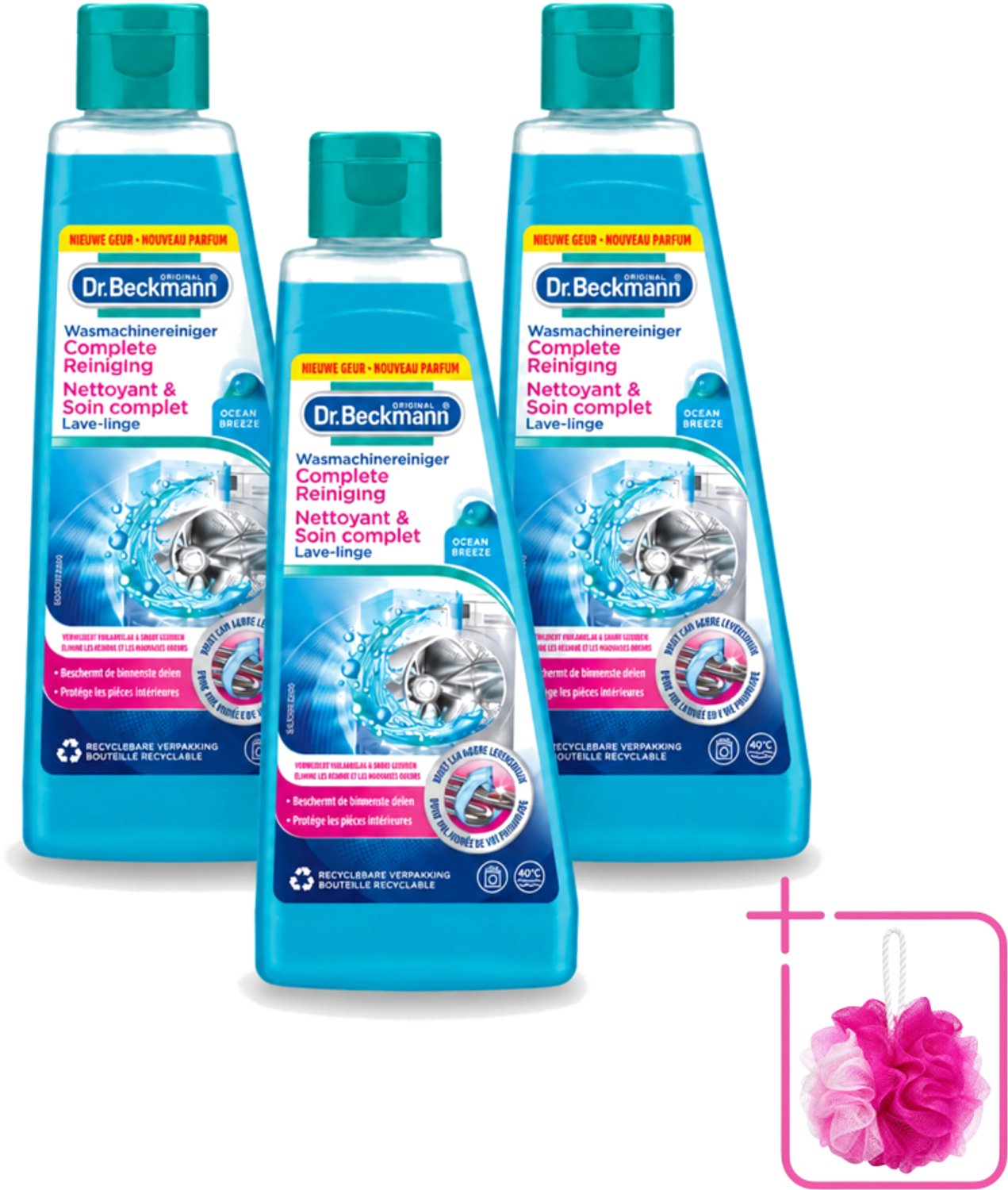 3 x Dr.Beckmann - Wasmachinereiniger - Ocean Breeze - Anti-Kalk - 250 ml - Bulkverpakking - Wasmachine reinigen - Douchemop - Kalk verwijderen