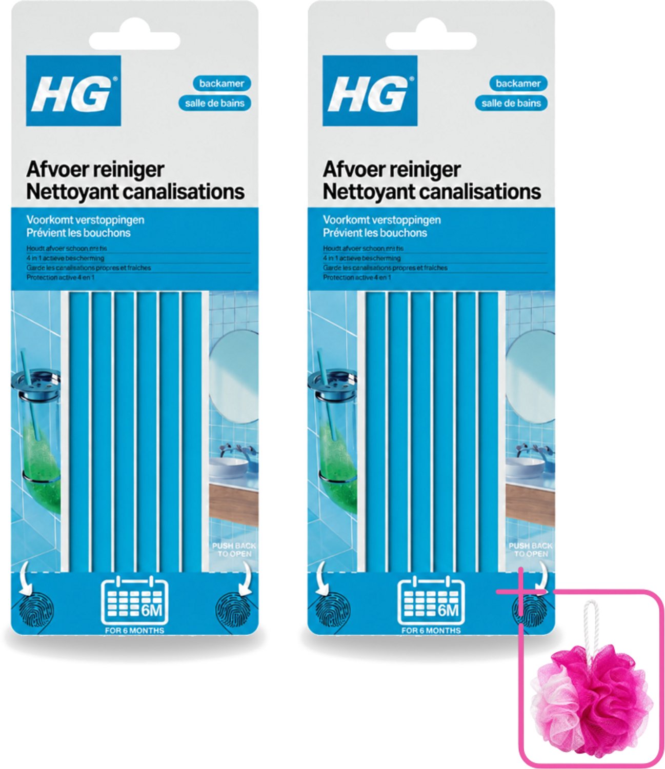 2 x HG - Afvoerreiniger Badkamer - Bulkverpakking - Afvoerreiniger badkamer - Douchemop - Afvoer onderhoud