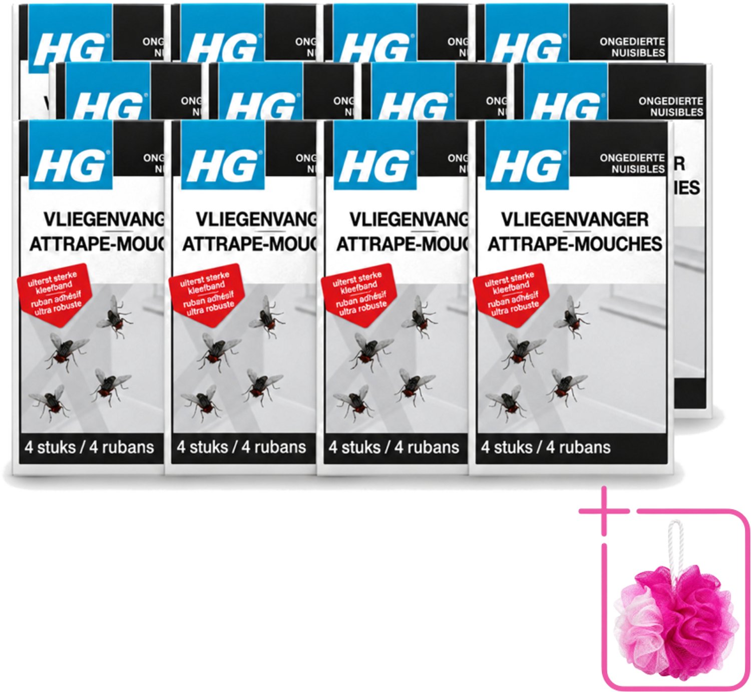 12 x HG X - Vliegenvanger - Sterke Kleefband - 4 Vliegenvangers - Bulkverpakking - Vliegenvanger - Vliegen vangen