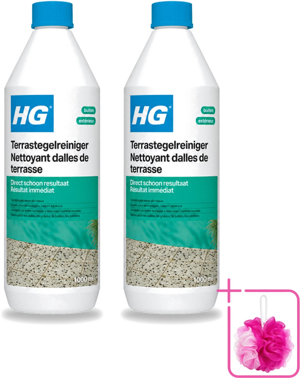 2 x HG - Terrastegelreiniger - 1 L - Bulkverpakking - Terras reinigen - Terrastegel reiniger
