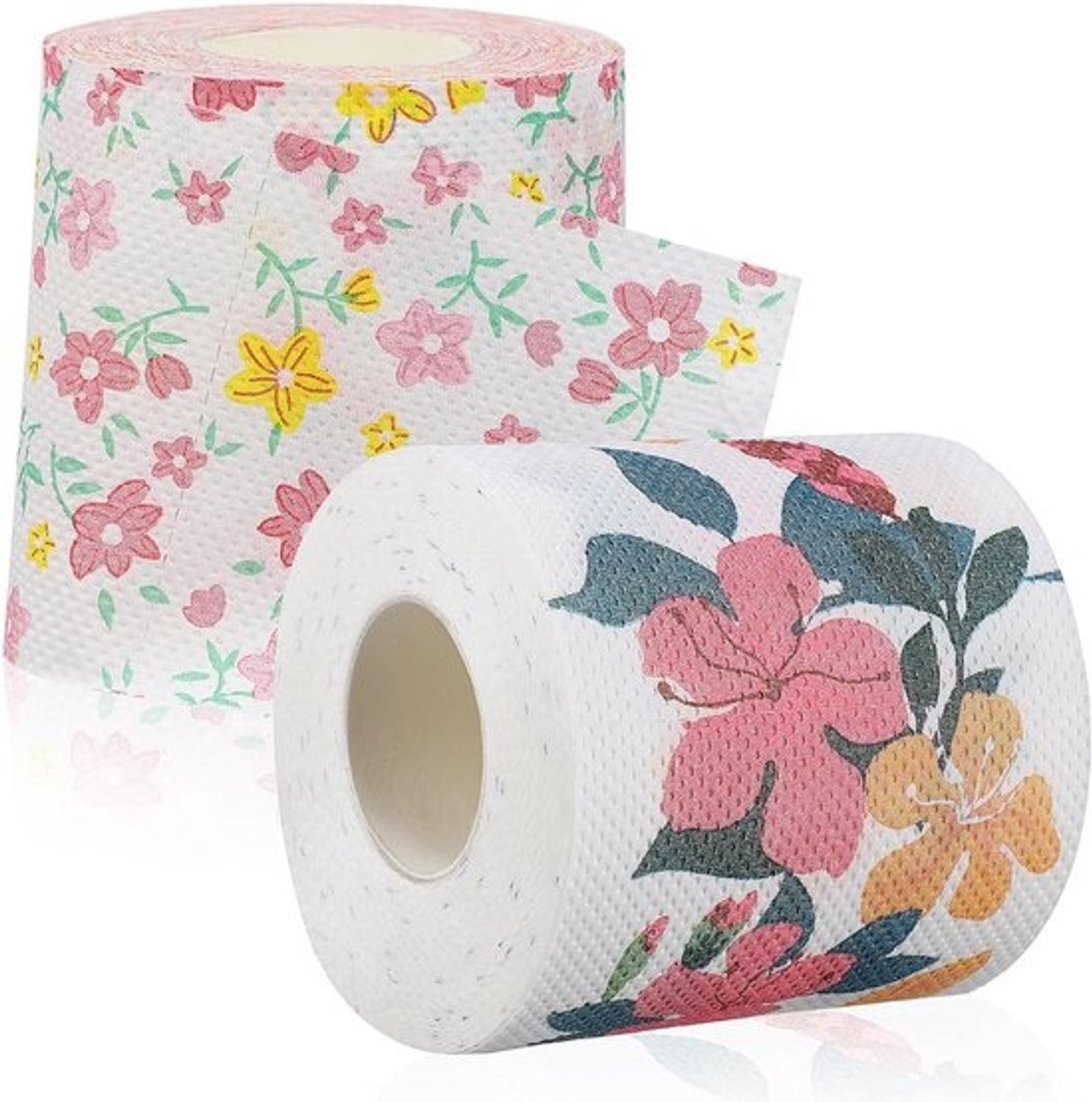 Bedrukt Toiletpapier - Bloemenrol - Dagelijks Gebruik - Huidvriendelijk - 2 Rollen - Gekleurd