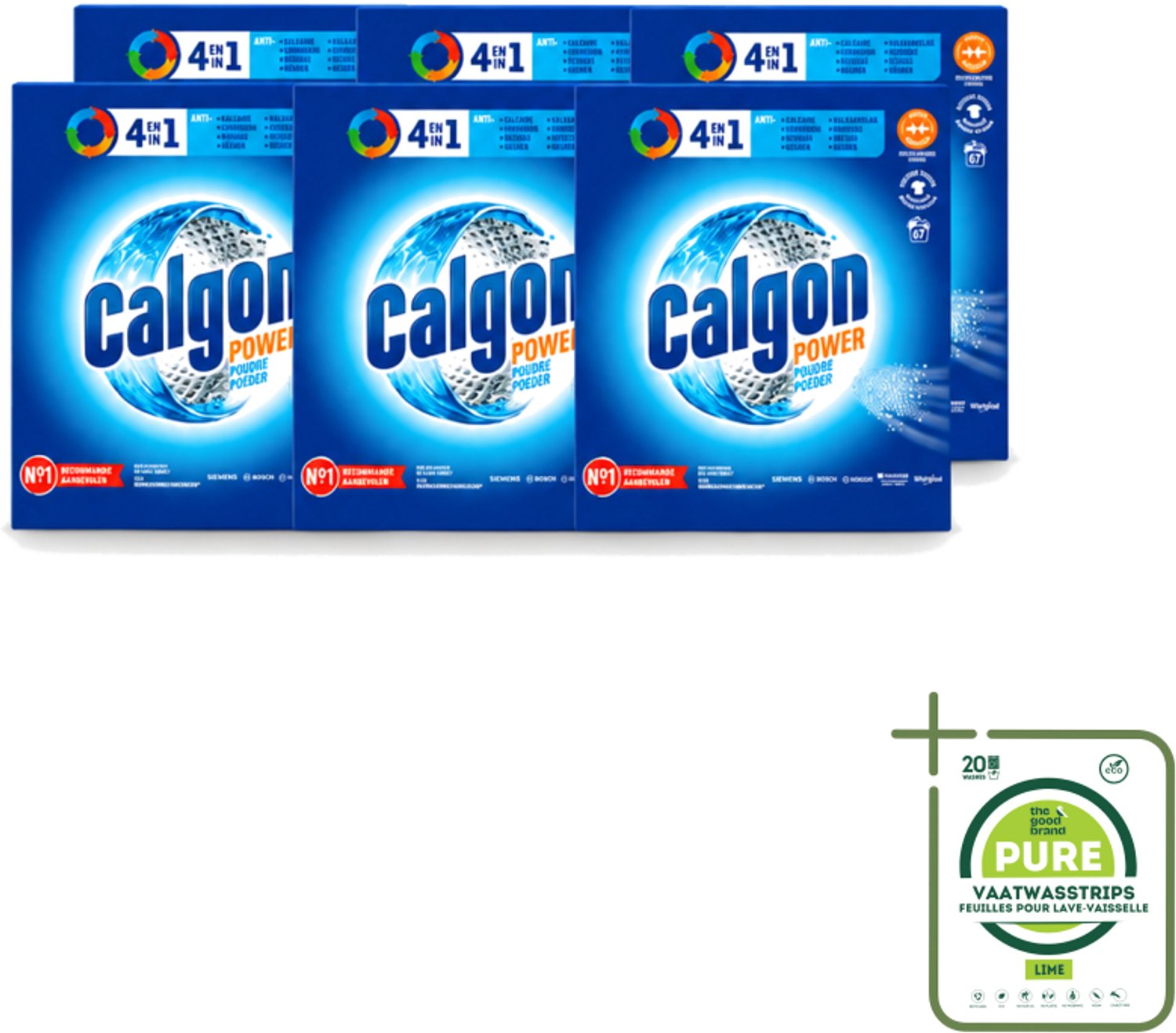 6 x Calgon - Wasmachinereiniger - Tegen Kalkaanslag / Corrosie / Wasmiddelresten / Geuren - 67 Wasbeurten - Grootverpakking - Vaatwasstrips - Wasmachine Reinigen - Kalkvoorkomen - Corrosie Voorkomen - Wasmiddelresten Verwijderen - Geuren Verwijderen