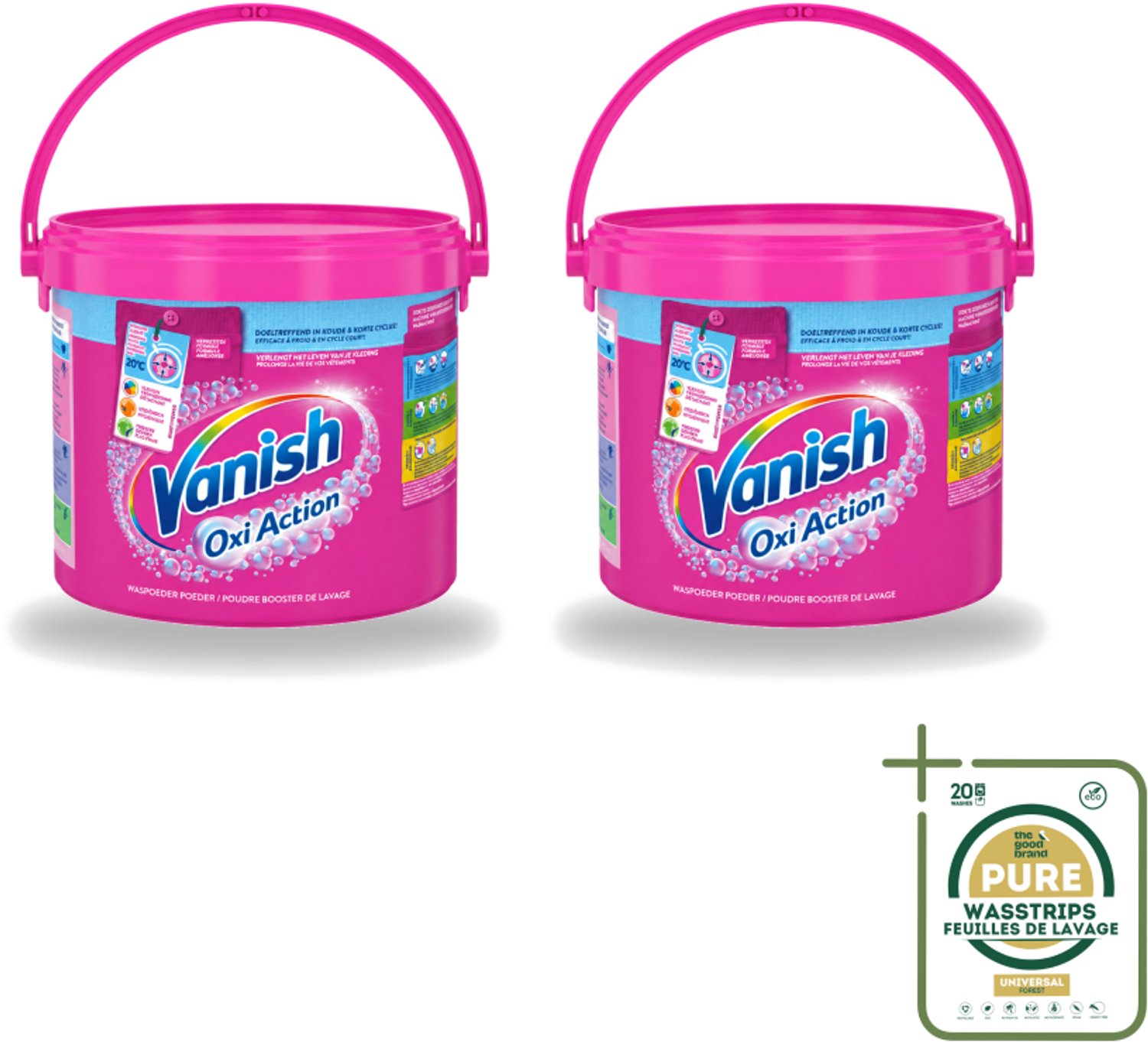 2 x Vanish Oxi Action - Vlekkenverwijderaar - Wasbooster - Gekleurde Was - 2.7 Kg - Wasstrips - Vlekkenverwijderaar - Wasbooster - Gekleurde Was - Kleuroverdracht Voorkomen - Geur Neutraliseren