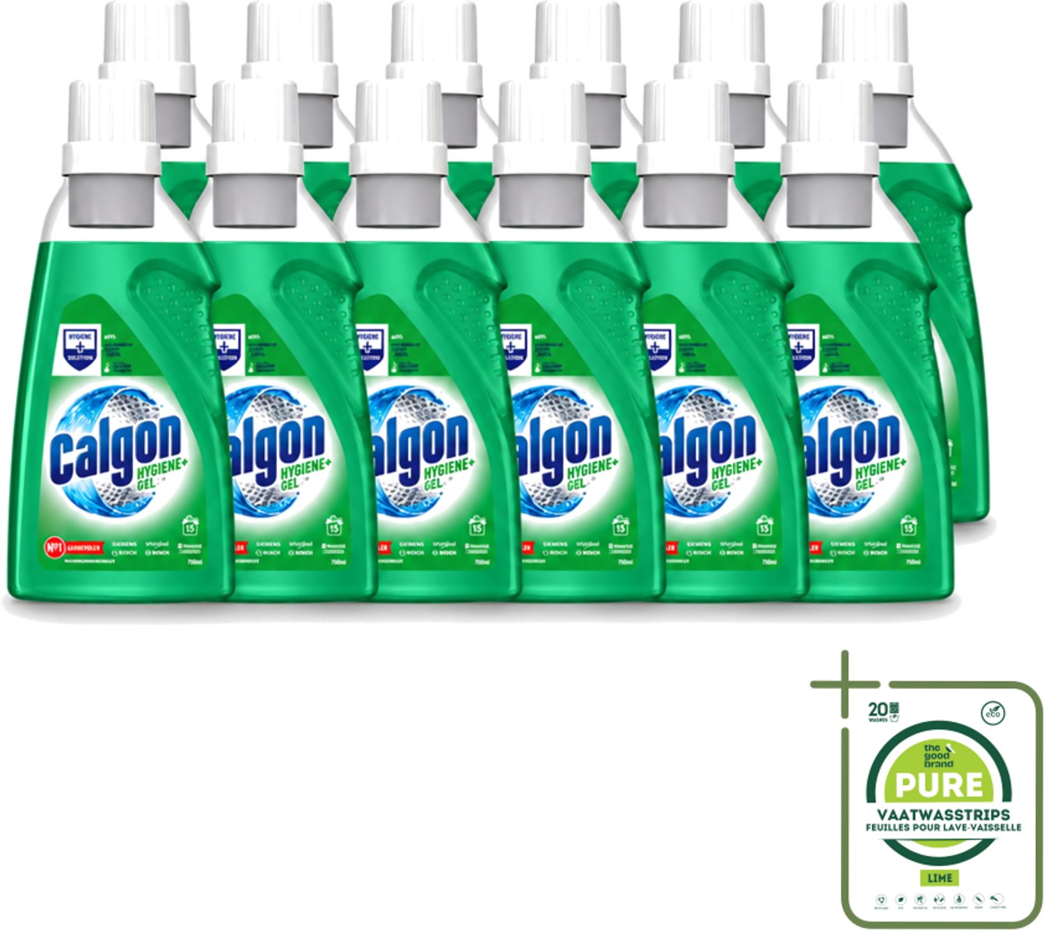12 x Calgon – Wasmachinereiniger Gel – Hygiene+ – 750 ml - Grootverpakking - Vaatwasstrips - Wasmachinereiniger - Kalkpreventie - Wasmachine Hygiëne - Wasmachine Onderhoud - Geuren In Wasmachine