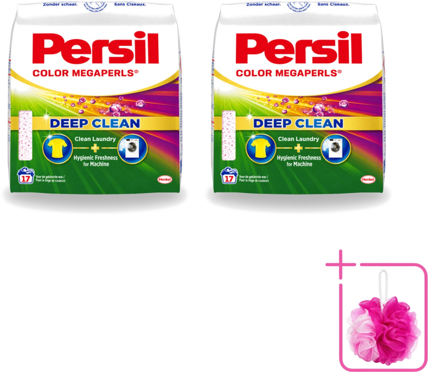 2 x Persil Color Megaperls - Deep Clean - Waspoeder - Gekleurde Was - 17 Wasbeurten - Bulkverpakking - Waspoeder - Douchemop - Wasbeurt