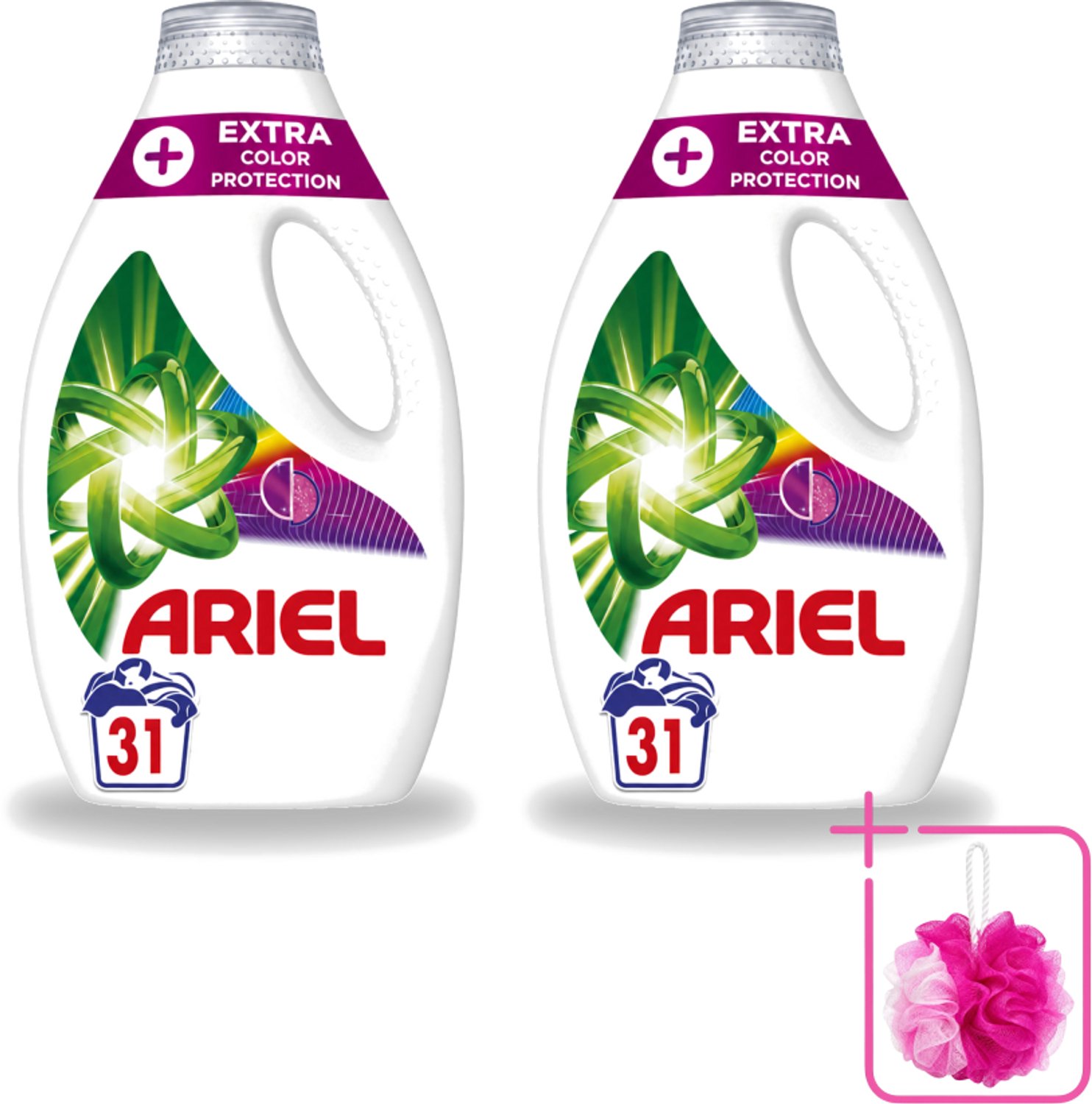 2 x Ariel Original - Extra Kleurbescherming - Vloeibaar Wasmiddel - Gekleurde Was - 31 Wasbeurten - Bulkverpakking - Kleurbescherming - Douchemop - Wasmiddel