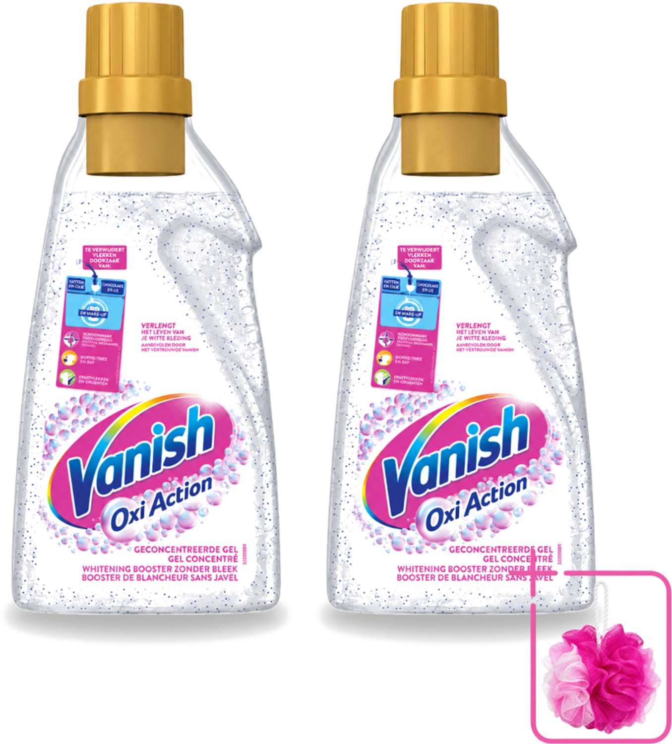 2 x Vanish Oxi Action - Vlekkenverwijderaar Gel - Witte Was - 1.5 L - Bulkverpakking - Wit was - Douchemop - Vlekverwijderaar