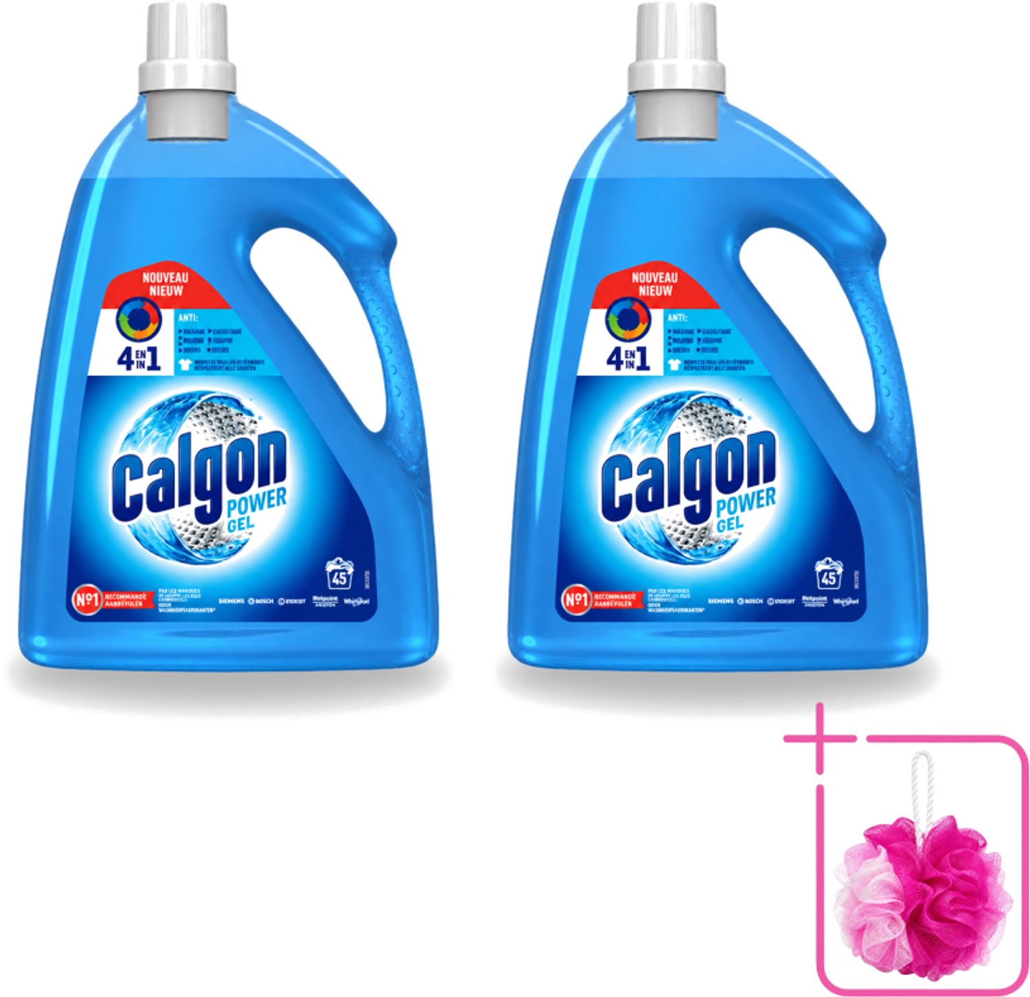 2 x Calgon - Wasmachinereiniger - Gel - Tegen Kalkaanslag / Wasmiddelresten / Geuren - 2.25 L- 45 Wasbeurten - Bulkverpakking - Wasmachine reinigen - Douchemop - Ontzakingsgel