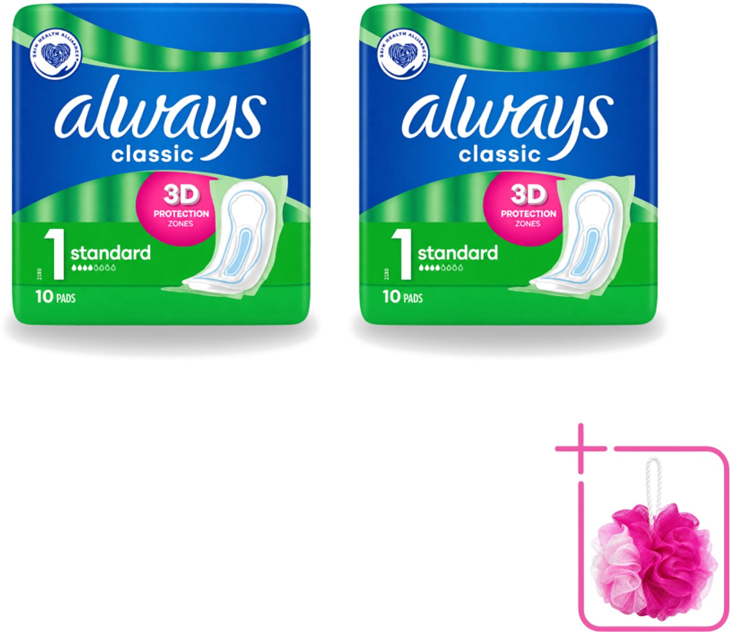 2 x Always Classic - Maandverband - Standaard - 3D Bescherming - 10 Maandverbandjes - Bulkverpakking - Maandverband - Menstruatie