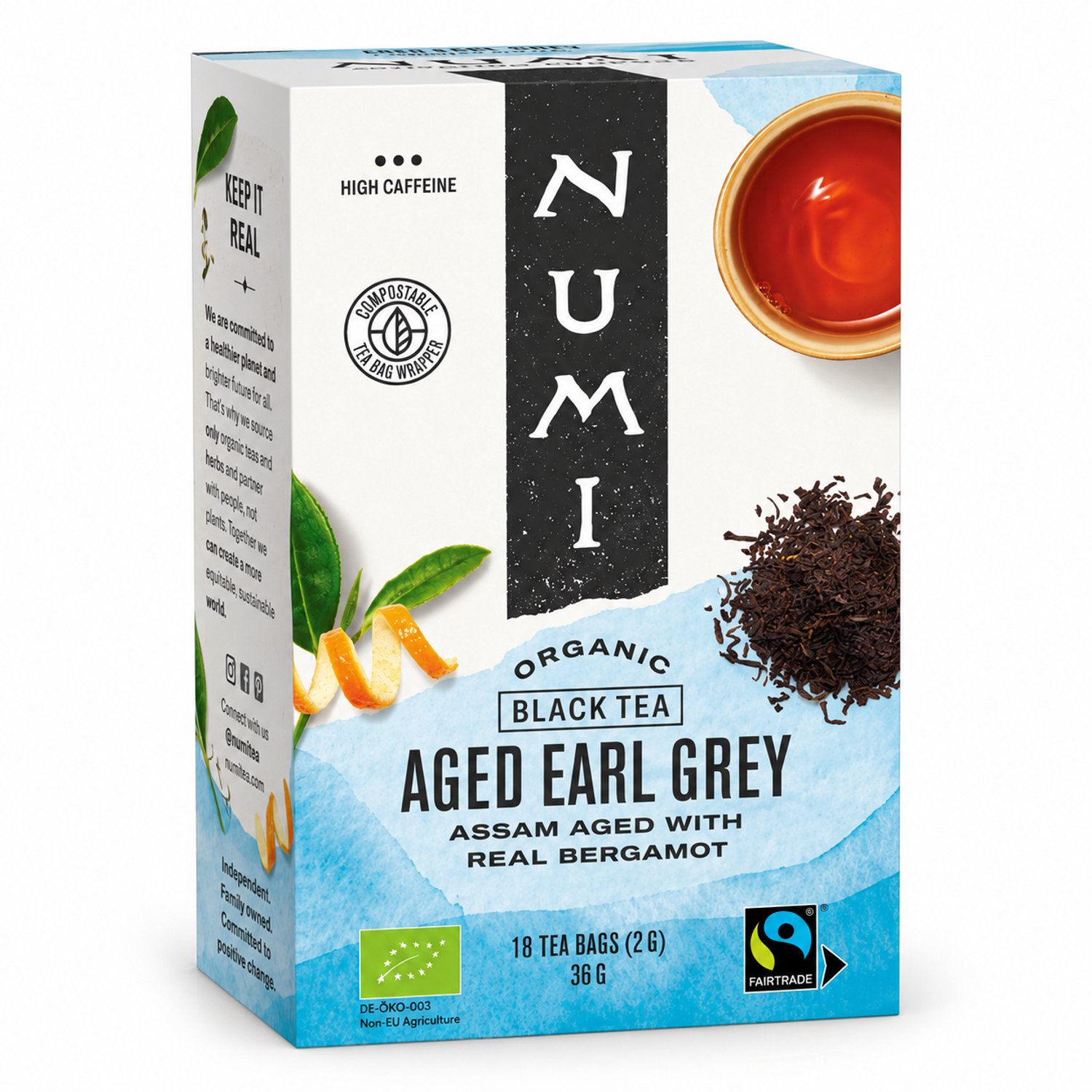 Numi biologische Aged Earl Grey – Biologische Zwarte Thee met Bergamot – 6 doosjes thee