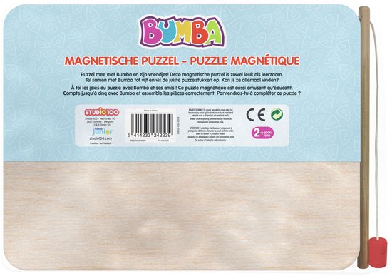 Bumba houten magnetische puzzel - 5 stukjes - met houten vislijn van Bumba — afbeelding 3