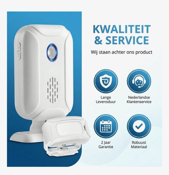 Entreemelder met Beweging Detector - Toegangsmelder - Doorgangsmelder - Geschikt Voor Winkels – Bewegingsmelder Met Sensor - Plug & Play - wit — afbeelding 4