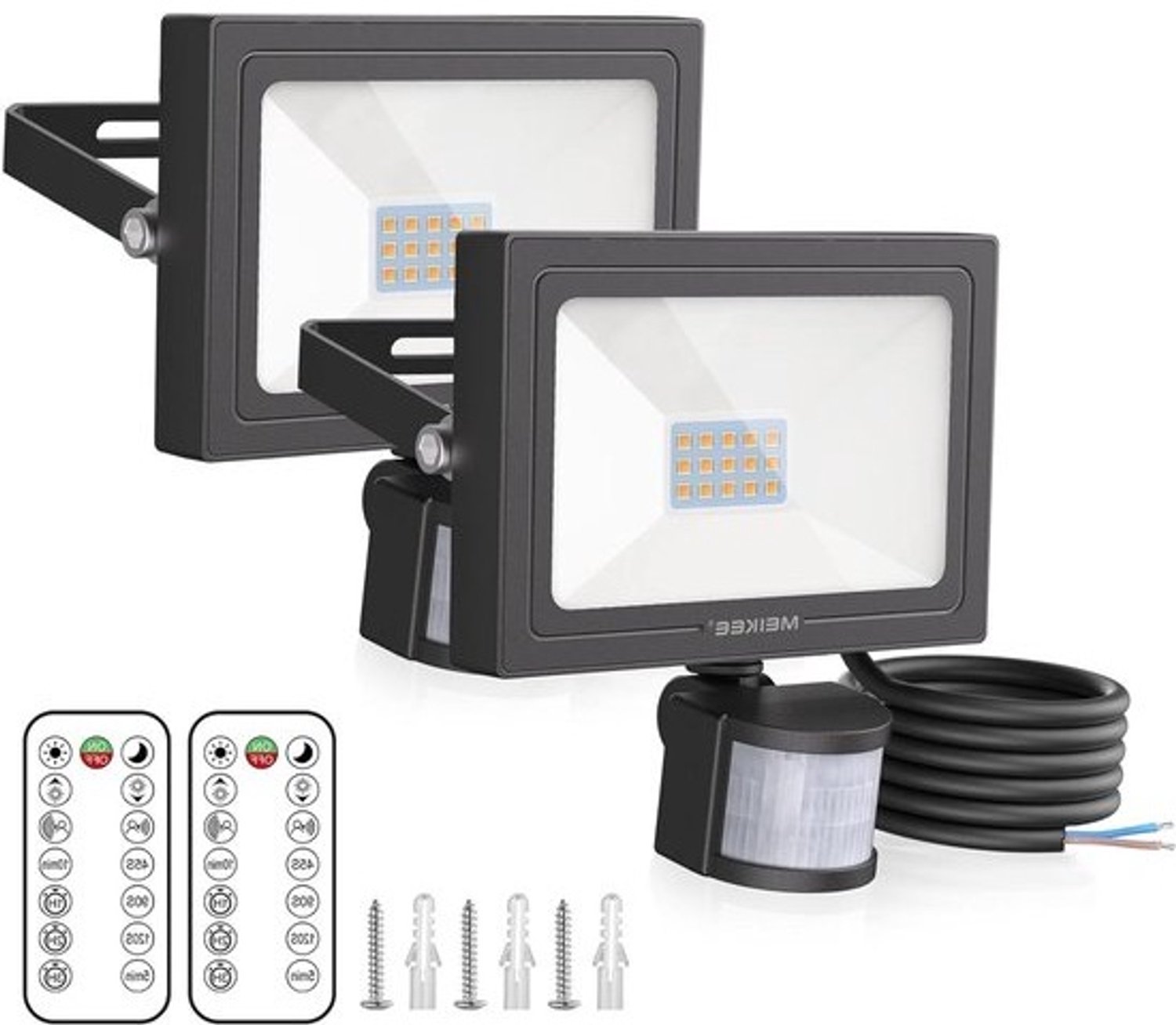 LED Spot met Detector - Buitenlamp Sensor - Veiligheid Verlichten - Afstandsbediening Instelbaar - 15 Watt - Warm Wit