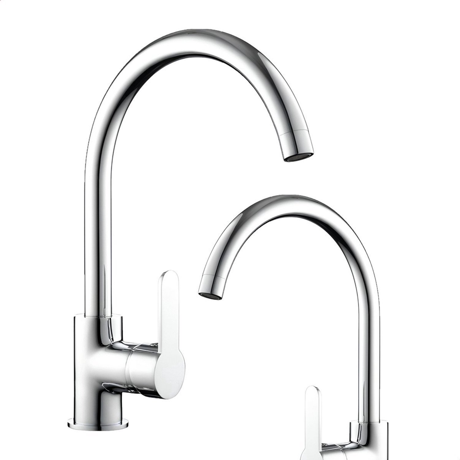 Keukenkraan SIFA01 – Hoge Flexibele Keukenkraan met 360° Draaibare Siliconen Uitloop (54 cm) – Modern Design in Zilvergrijs