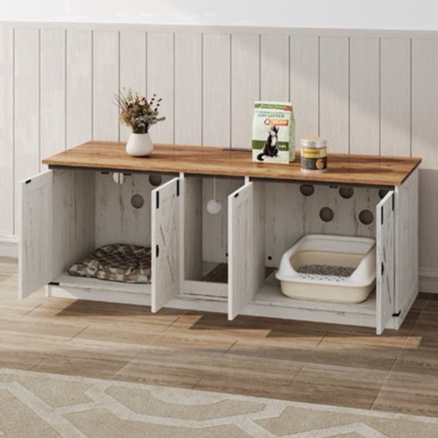 Kattenbakcabinet – Kattenbakkast – Kattenhuis – Kattenbakmeubel – Kattentoilet – Privacy Met Slot – Duurzaam Gelamineerd Hout