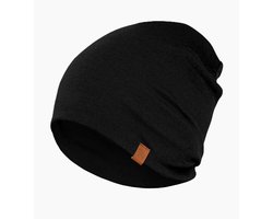 Menique beanie muts merinowol black one size