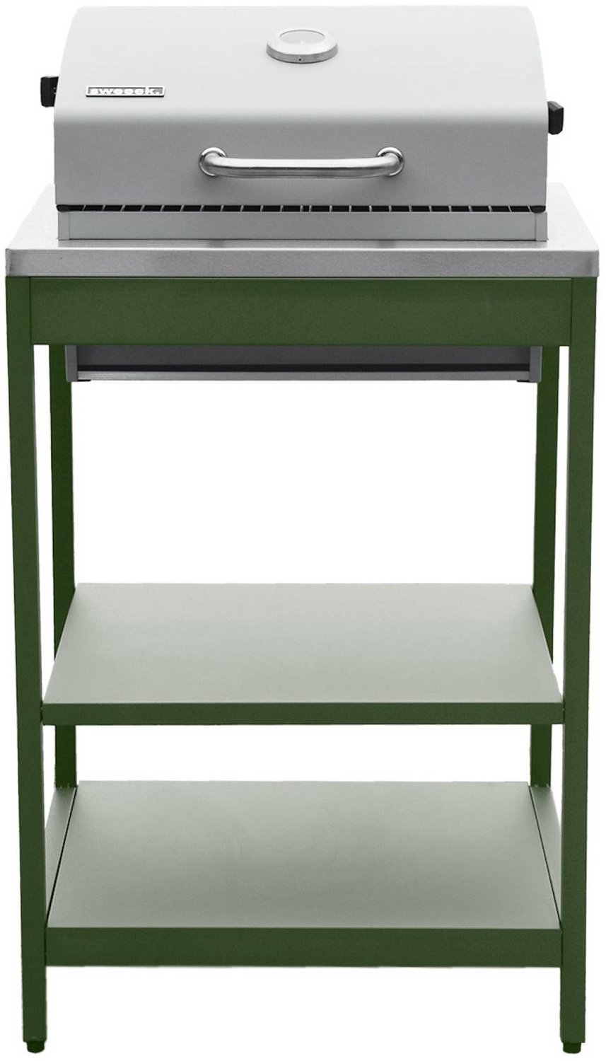 sweeek - Buitenkeuken 6 modules inclusief houtskoolbarbecue staal - naxos — afbeelding 3