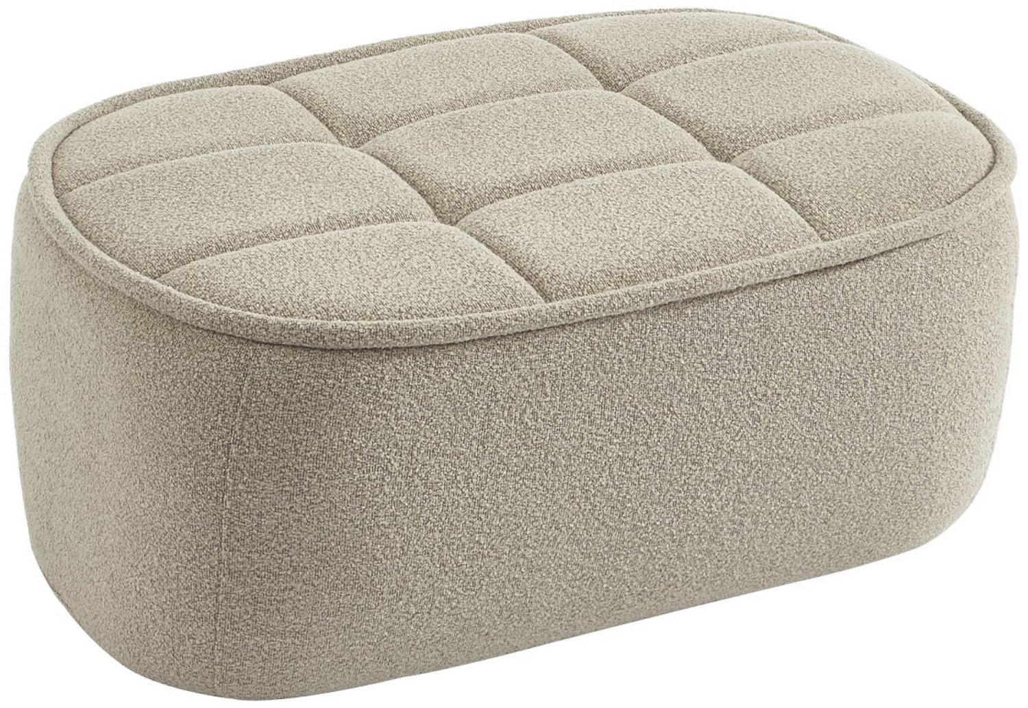 sweeek Poef, voetenbank voor boni fauteuil bouclé stof 1 zitplaats l 91 x b 63 x h 40cm - boni beige
