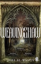 Boek 'Weavingshaw' met een griezelig boslandschap en gotische architectuur. 'Sumptuous', 'Absorbing', 'Masterpiece'. Door HEBA AL-WASITY.
