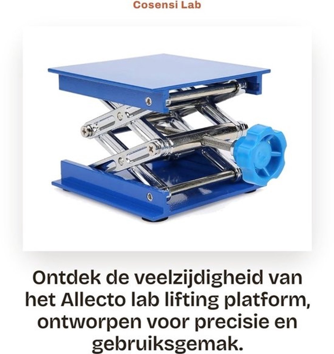 Dailygoods- Lifttafel 100 x 100 mm - Verstelbaar - Aluminiumoxide - Schaarlift - Laadvermogen 5KG - Geschikt voor laboratoriumgebruik - Hefplatform