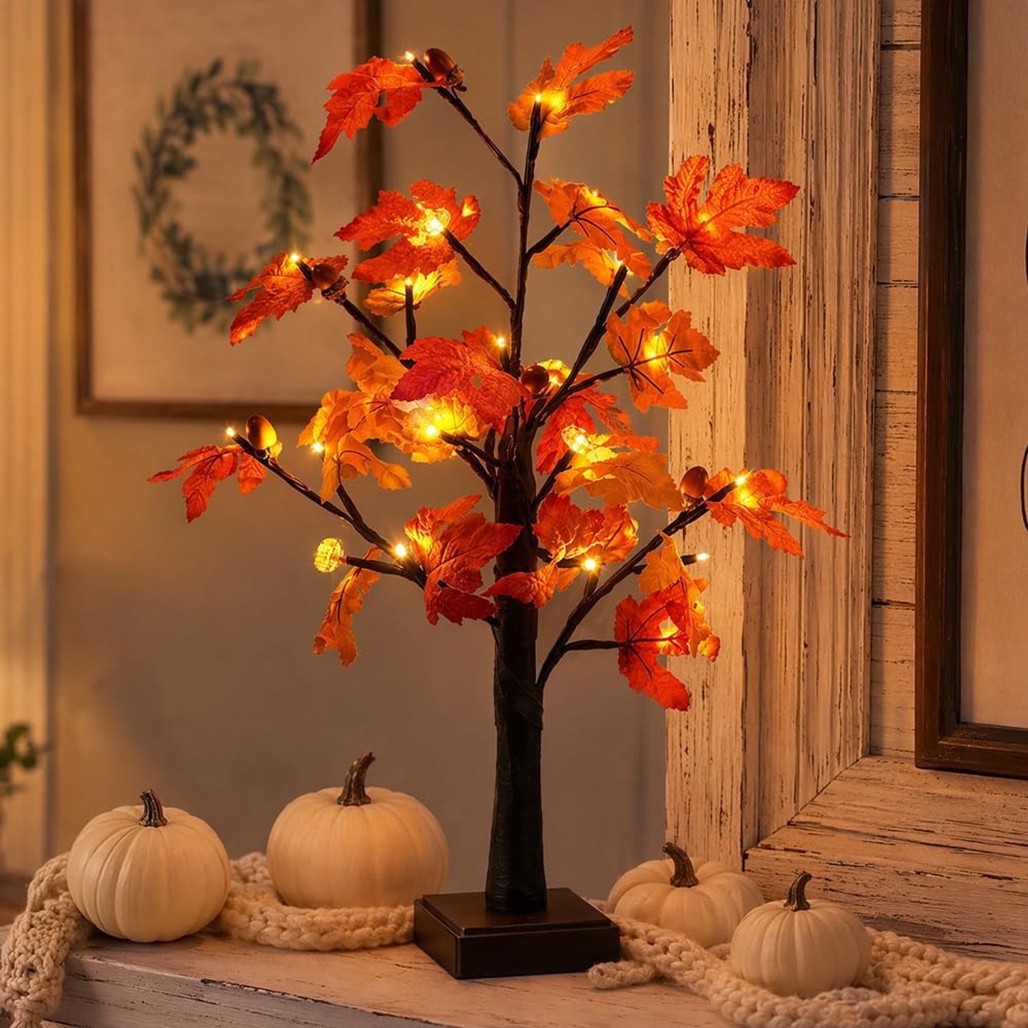 Herfstdecoratie esdoornblad, boomverlichting, 60 cm, herfstdecoratie - ShopVlot