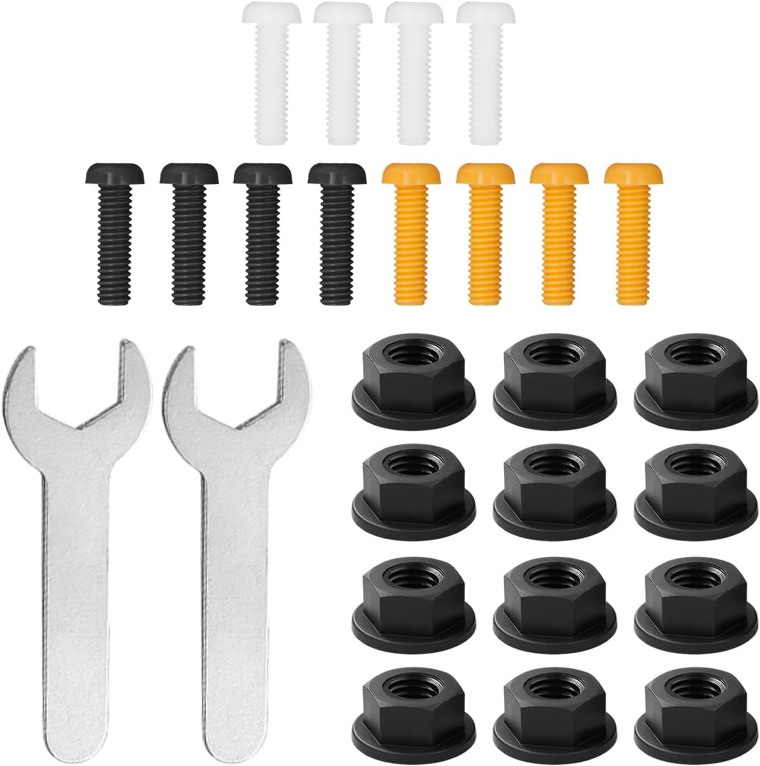 12-Piece Screws, 12-Piece Nuts, 2-Piece Wrench, Small Plastic Screws, Fixation Places Fixation, Simple Open Key - ShopVlot