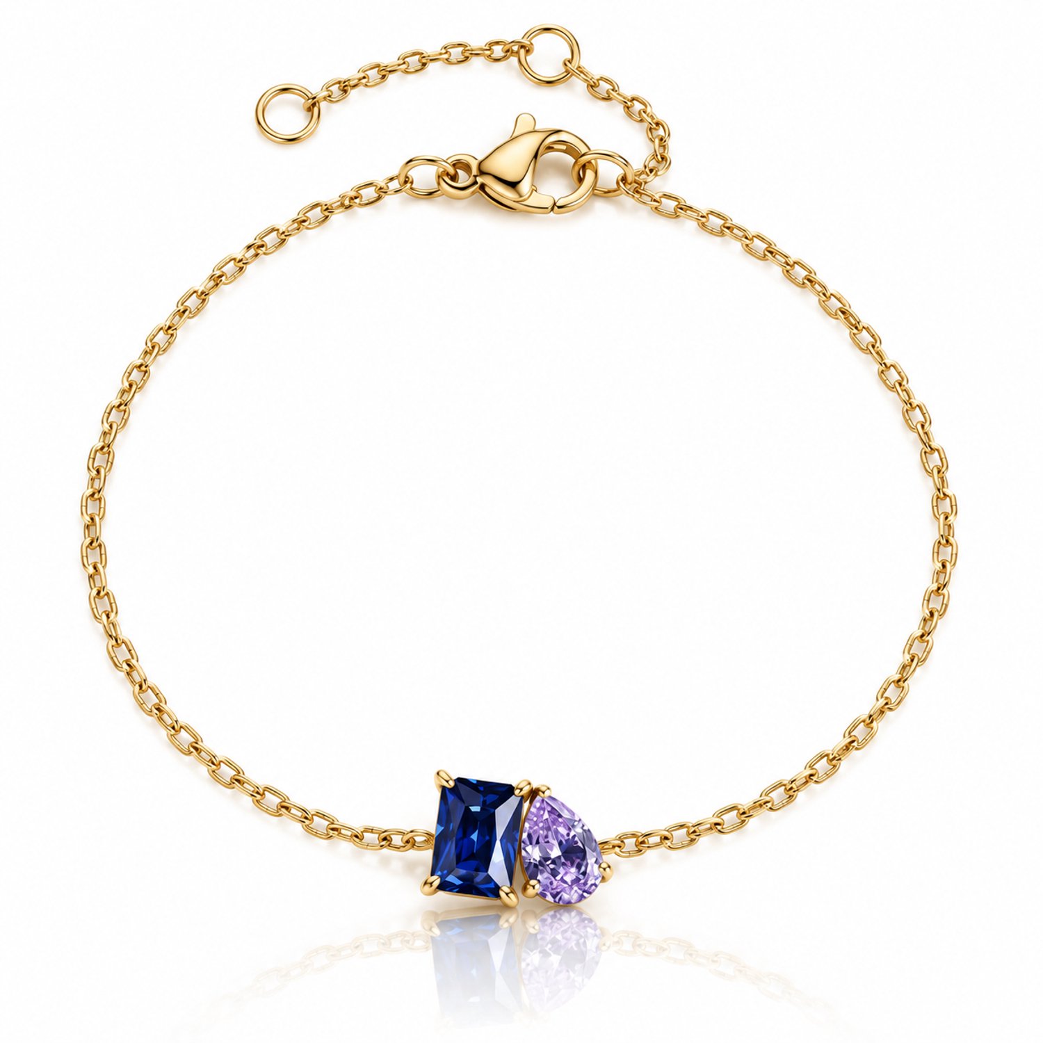 Geboortesteen Armband - Maand: September - Kleur: Goud - Hoge Kwaliteit - Birthstone Bracelet - Cadeau / Kraamcadeau - Moeder / Mama Kado - Incl. Luxe Verpakking - RVS / Roestvrijstaal / Stainless Steel - Verkleurt Niet - Geboorte & Verjaardag