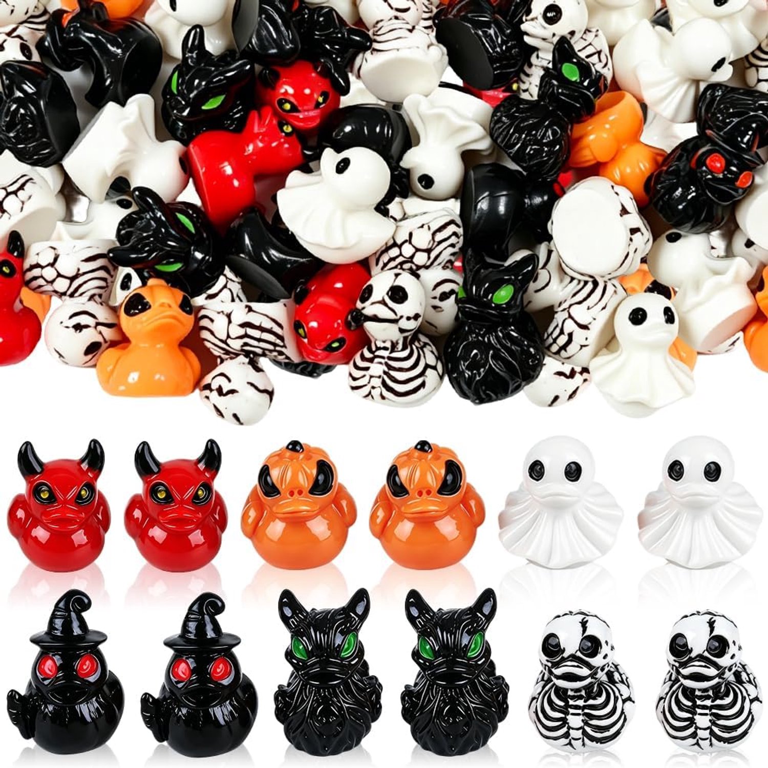 Halloween Figuren 30 Stuk Mini Hars Eenden Halloween Decoratie Figuren Kleine Herfst Decoratie voor Feest Tafel Tuin - ShopVlot