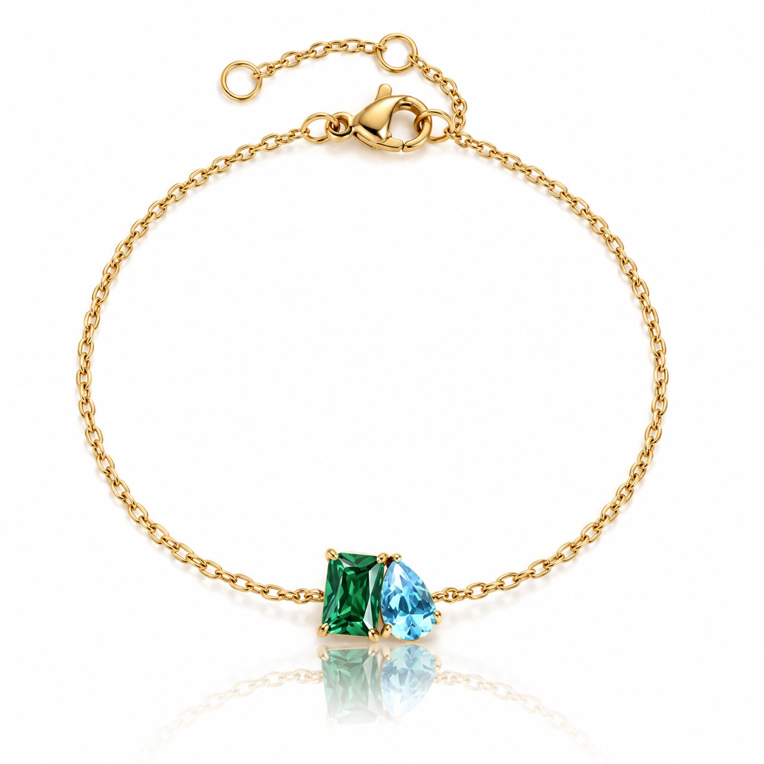 Maevi® Geboortesteen Armband - Maand: Mei - Kleur: Goud - Hoge Kwaliteit - Birthstone Bracelet - Cadeau / Kraamcadeau - Moeder / Mama Kado - Incl. Luxe Verpakking - RVS / Roestvrijstaal / Stainless Steel - Verkleurt Niet - Geboorte & Verjaardag