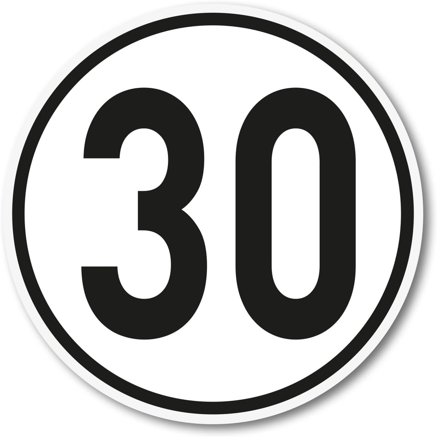 Snelheidssticker 30 km/h - Ø 10 cm - weerbestendig - voor voertuigen - ShopVlot