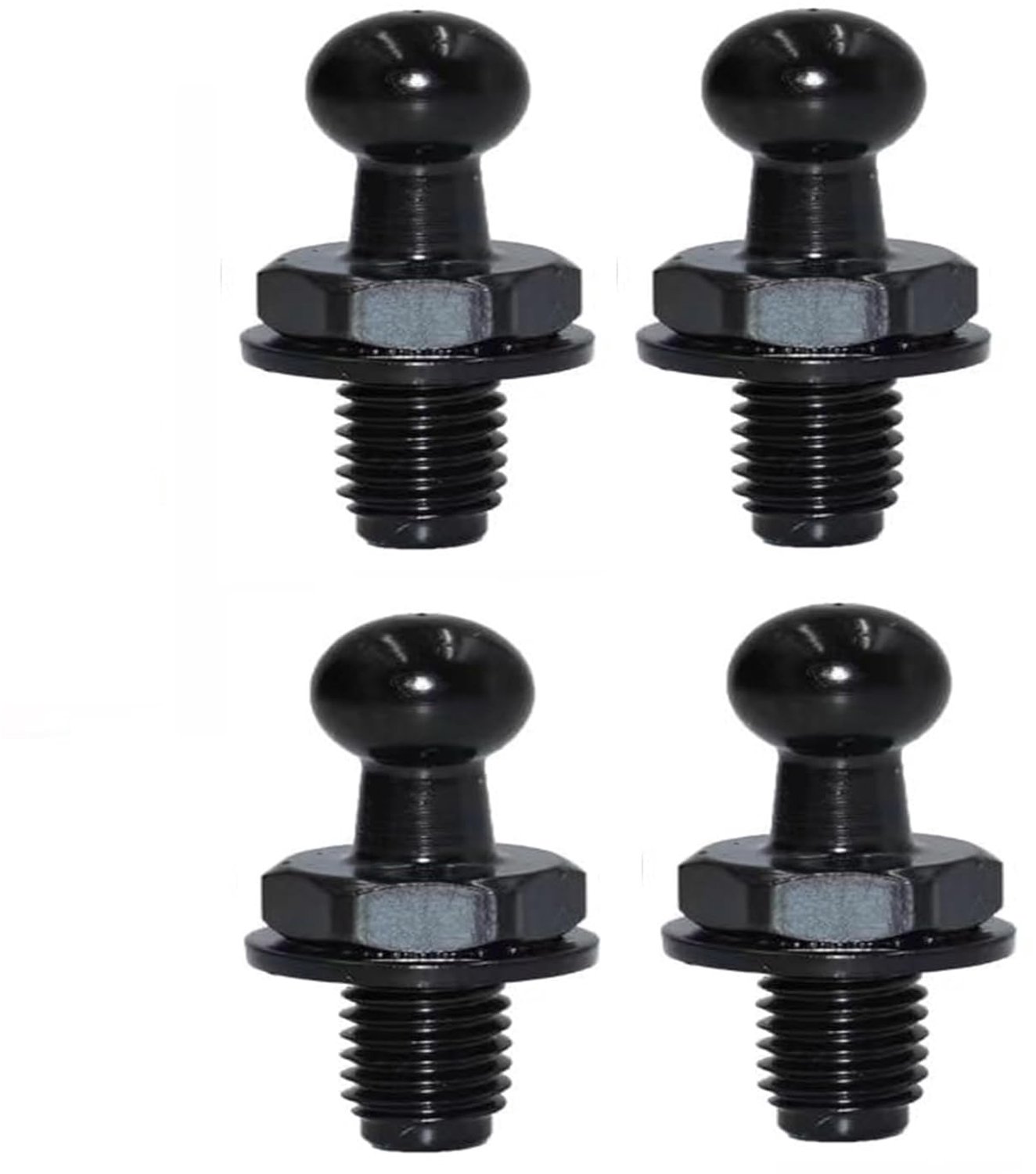 Ball studs voor gasveren 10mm - zwart - M6 schroefdraad - vervangend voor aanhangwagens - ShopVlot