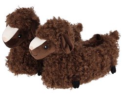 Apollo schaap sloffen voor dames - bruin